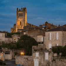 City of Aire-sur-l'Adour in Night time