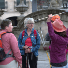 Pilgrims talking
