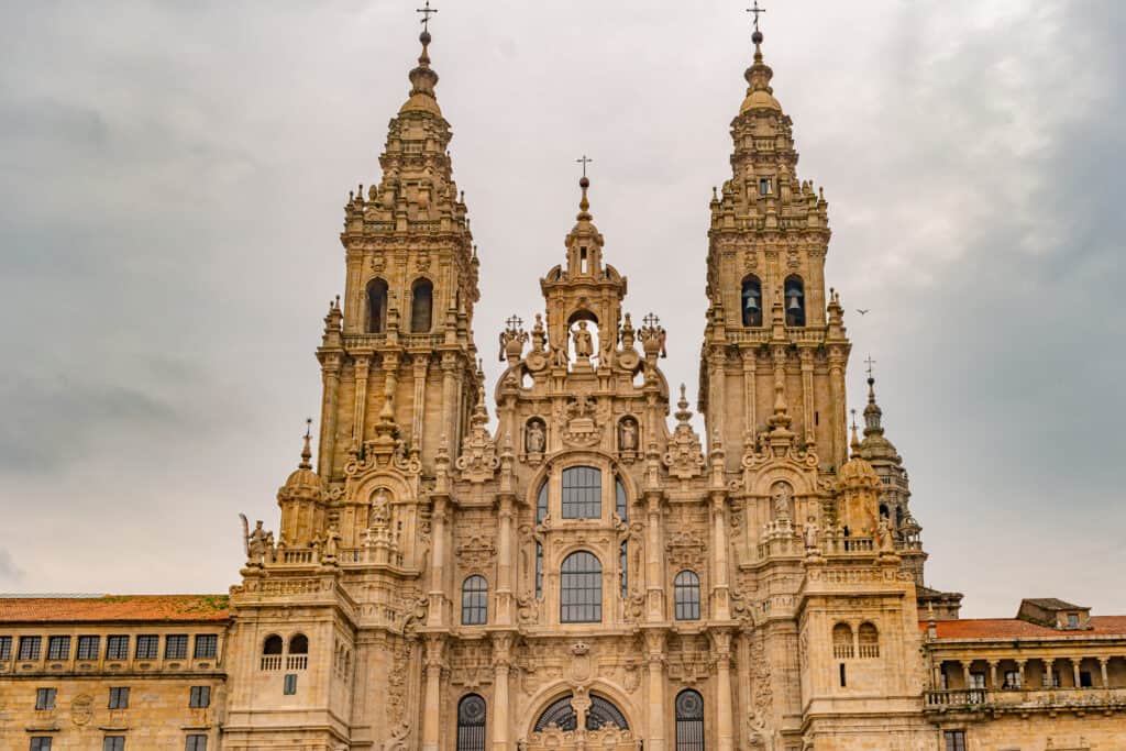 Cathedral view from Obradoiro square.