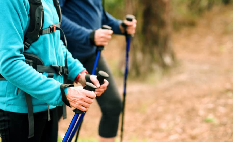 Trekking Seniors with Walking Poles