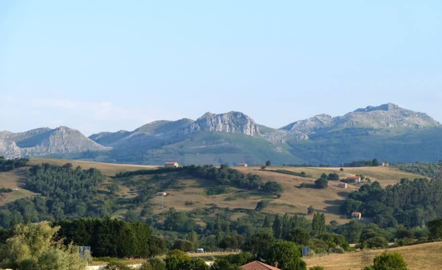 View over Cantabrian Mountains and Fields
