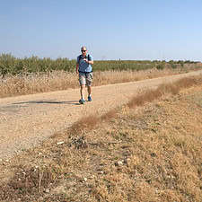 Pilgrim walking on Via de la plata