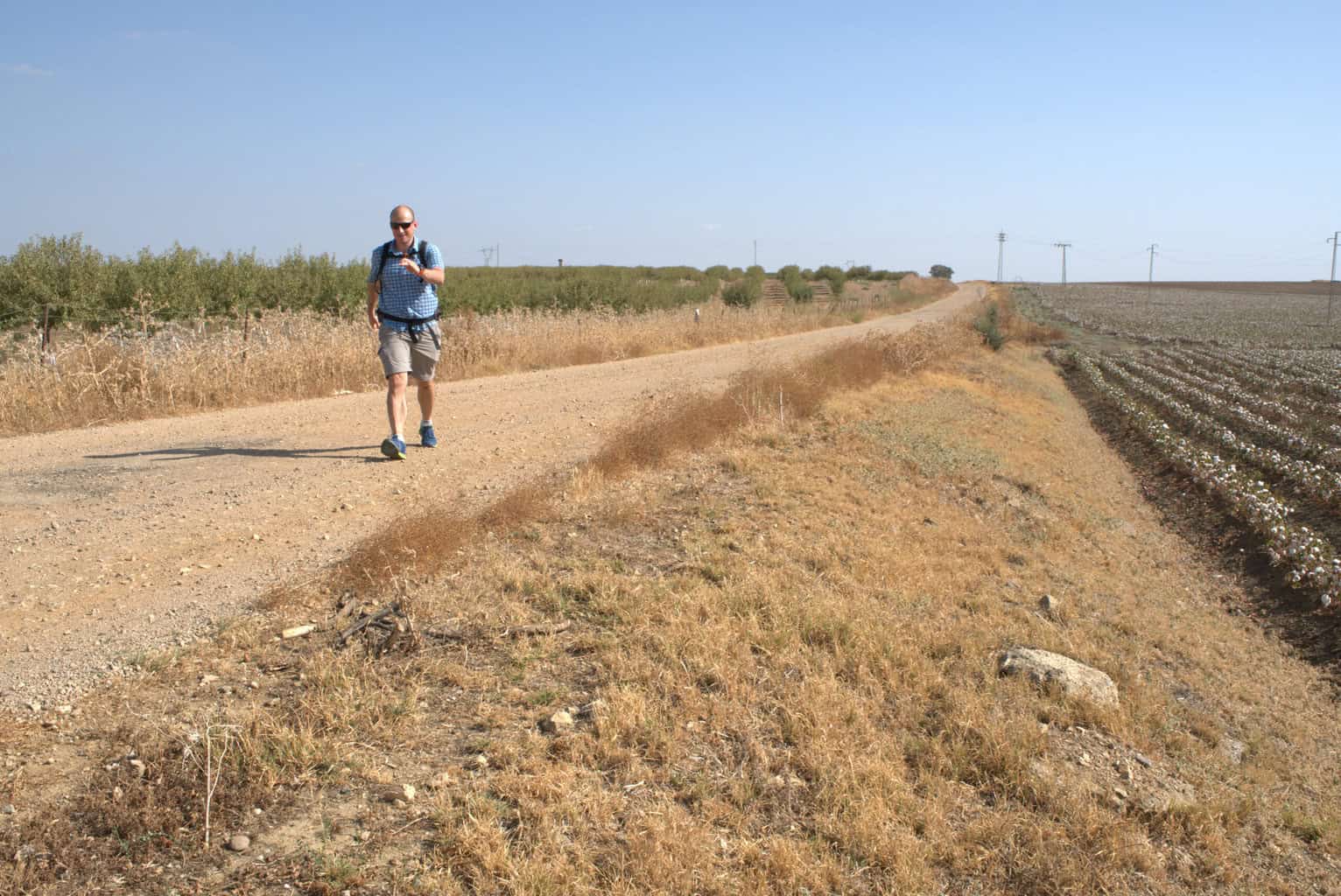 Pilgrim walking on Via de la plata