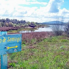 Sign for the Camino de Santiago