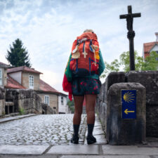 Pilgrim on Caldas bridge