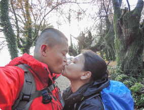 Couple Kissing on Camino