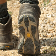 Shoes frame of pilgrim walking