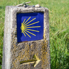 Yellow arrow sign Camino de Santiago