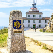 Zero Kilometer Marker at Cape Finisterre, Galicia, Spain