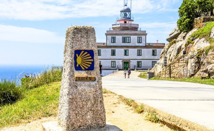Zero Kilometer Marker at Cape Finisterre, Galicia, Spain