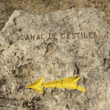 Yellow arrow on Camino de santiago camino frances