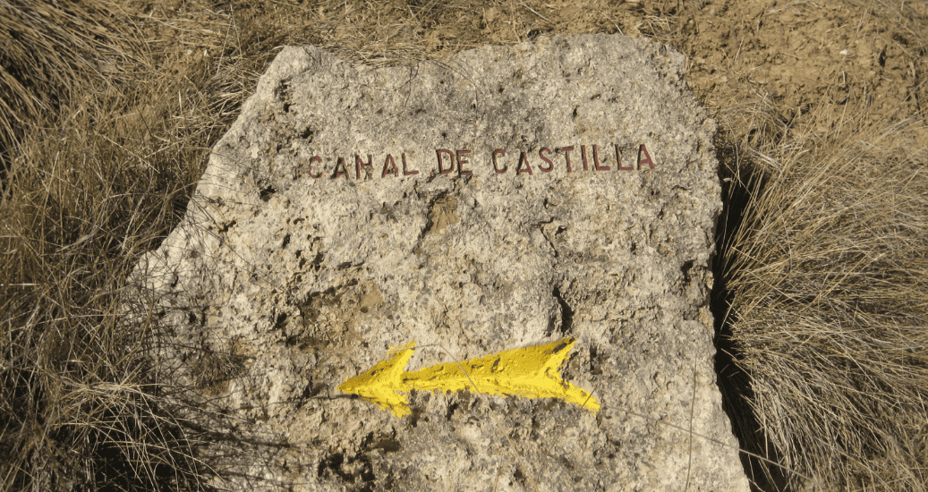 Yellow arrow on Camino de santiago camino frances