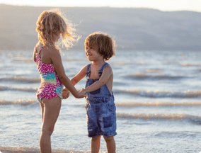 Kids playing on beach