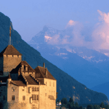 Castle on Lake geneva