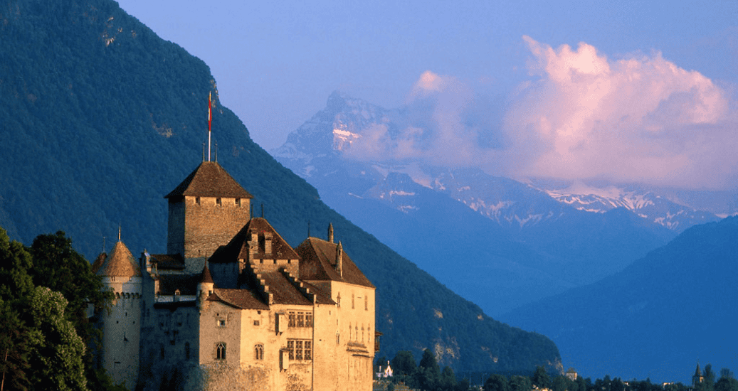 Castle on Lake geneva