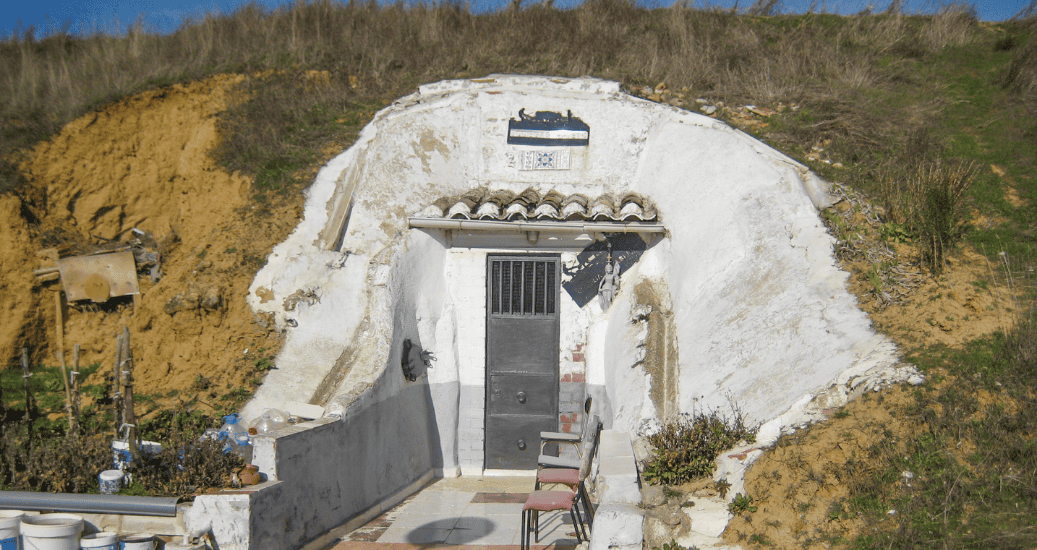 Door in cave on camino frances