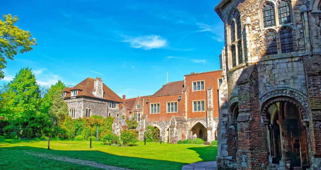 Small Ancient Houses Next to Canterbury Cathedral in Canterbury
