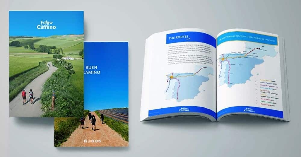 free camino guide book closed and open