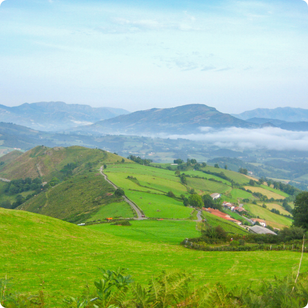 Pyranees mountain range on camino frances