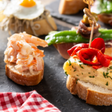 Assortment of Spanish pintxos