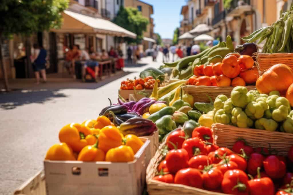 A market highlighting some of the best seasonal food on the Camino