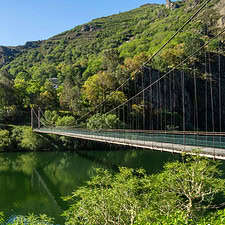 Bridge over river in Navia region, on the way from Gijon to Navia