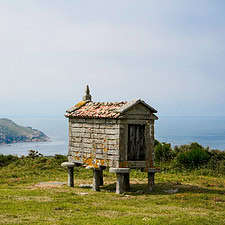 Granary in Northern Galicia on a coastal cliff