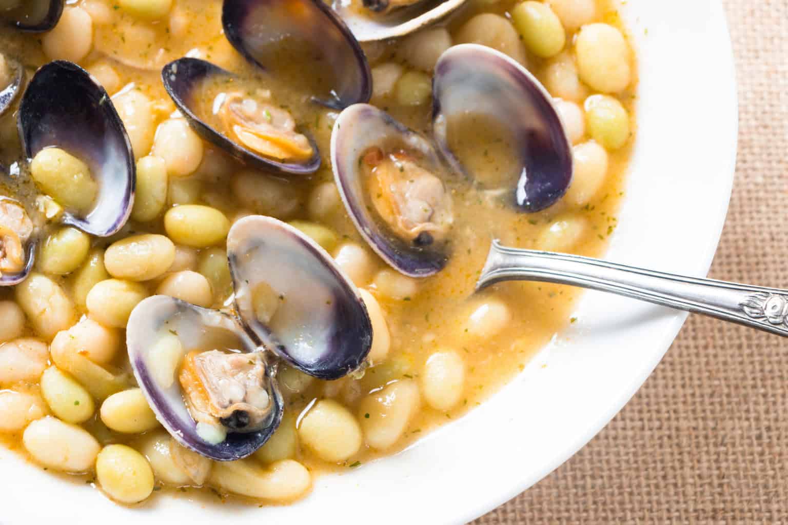 Pochas Stew with Clams Asturian Food