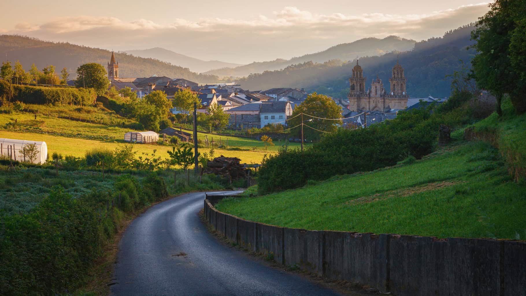 Road into Mondonedo at sunrise