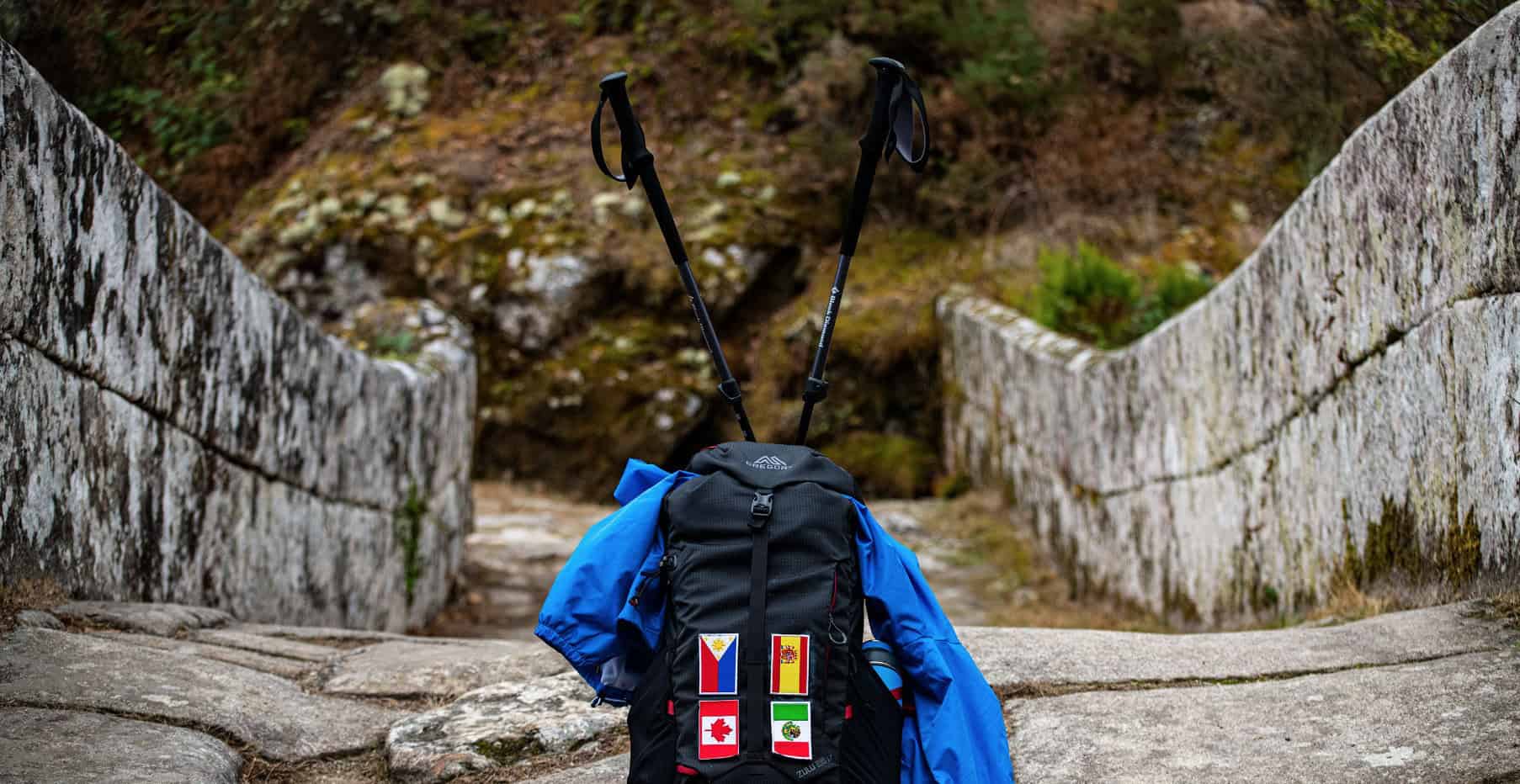 bagpack on the Camino de Invierno