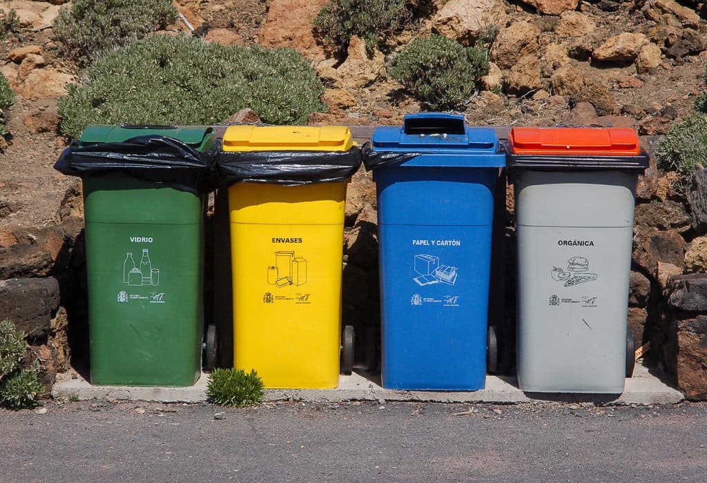 Recycling bins in Spain to help people properly separate their waste