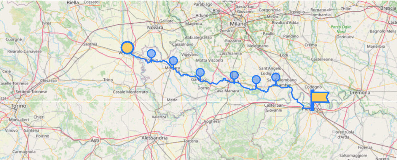 Stage 10 of the Via Francigena map