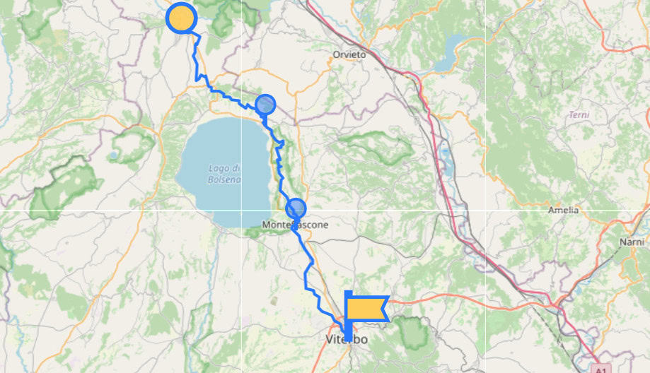 Stage 15 of the Via Francigena map