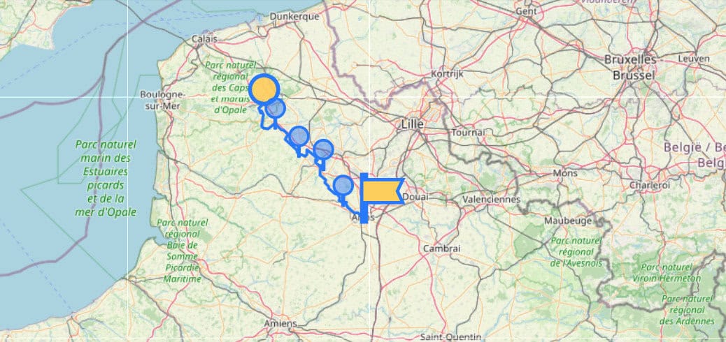 Stage 2 of the Via Francigena map