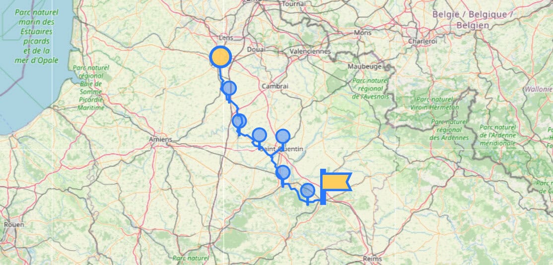 Stage 3 of the Via Francigena map