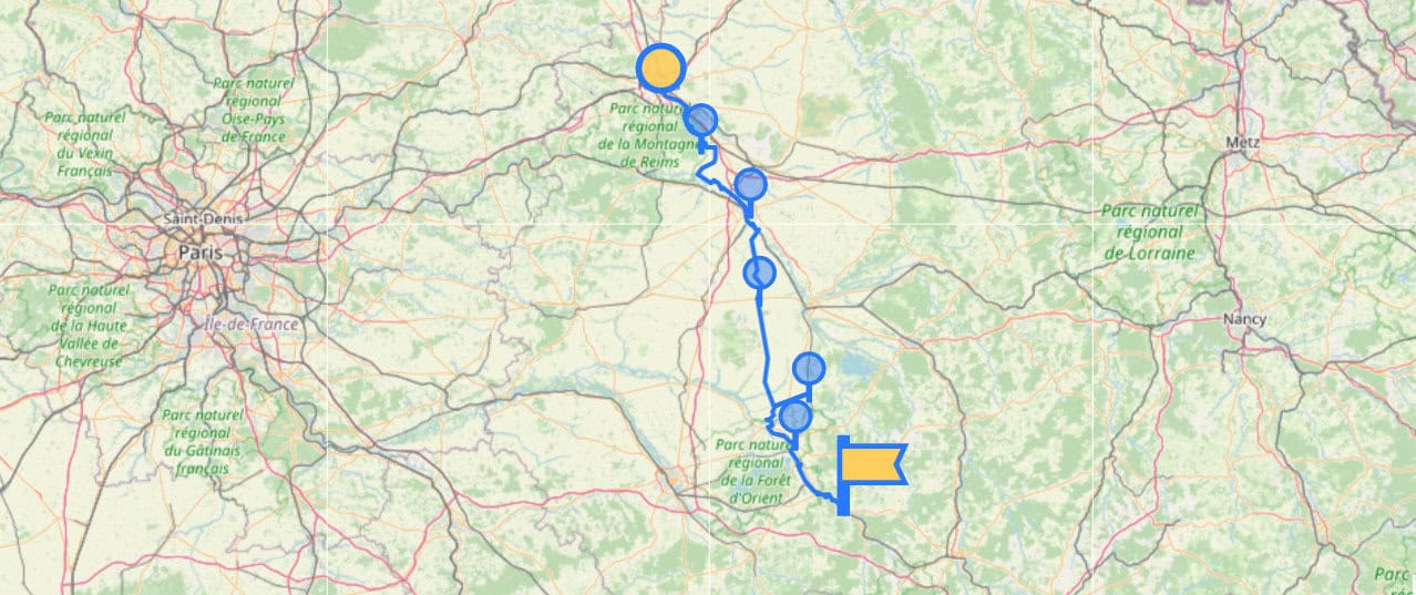 Stage 5 of the Via Francigena map