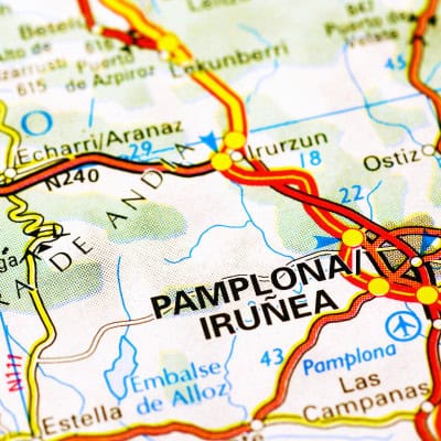 Pamplona on map Camino de Santiago
