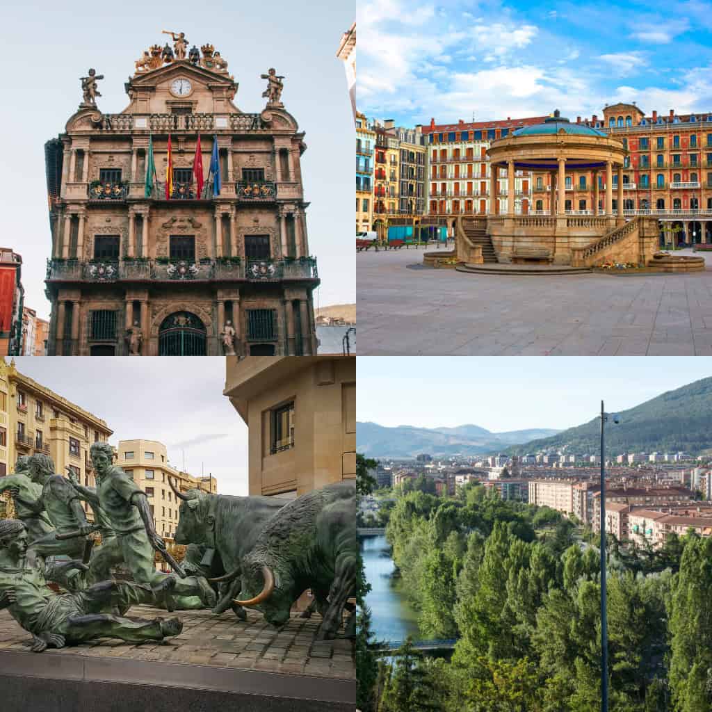 Collage of Top Sights in Pamplona