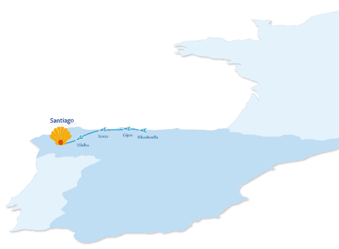 Camino del Norte Coastal map